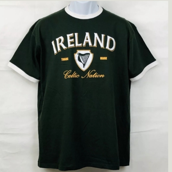 Ireland Celtic Nation T-Shirt Green and White Sz L - Picture 2 of 8